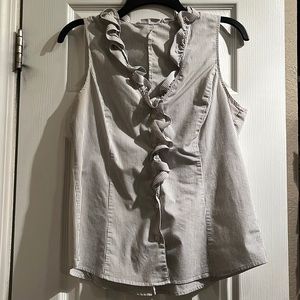 No Sleeve Button Down